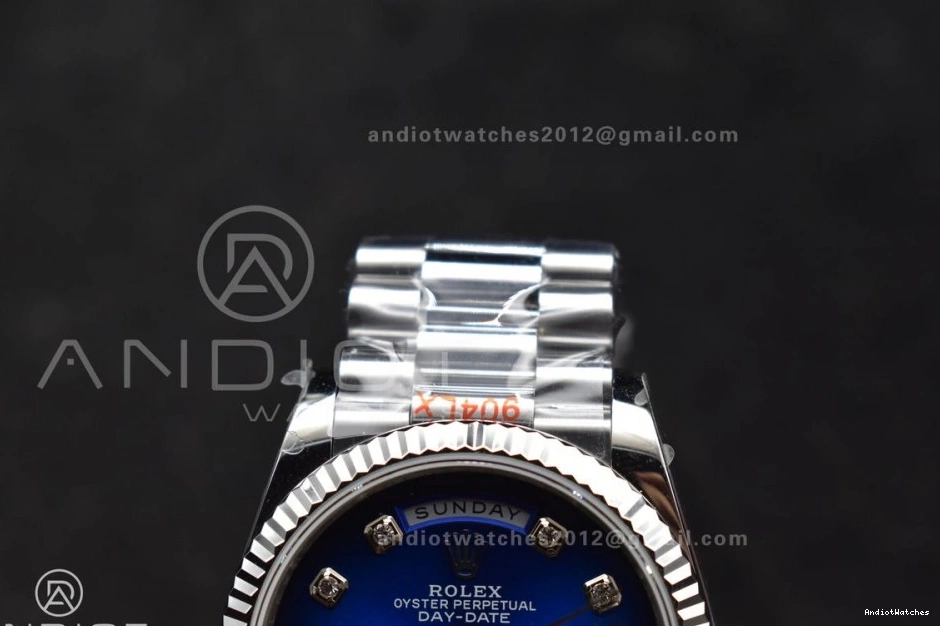 Blue DayDate SS Best Steel (Gain 36 904L Weight) 677 on vr3255 Diamond V5 Bracelet QF President FlexibleFit Dial Edition 0716